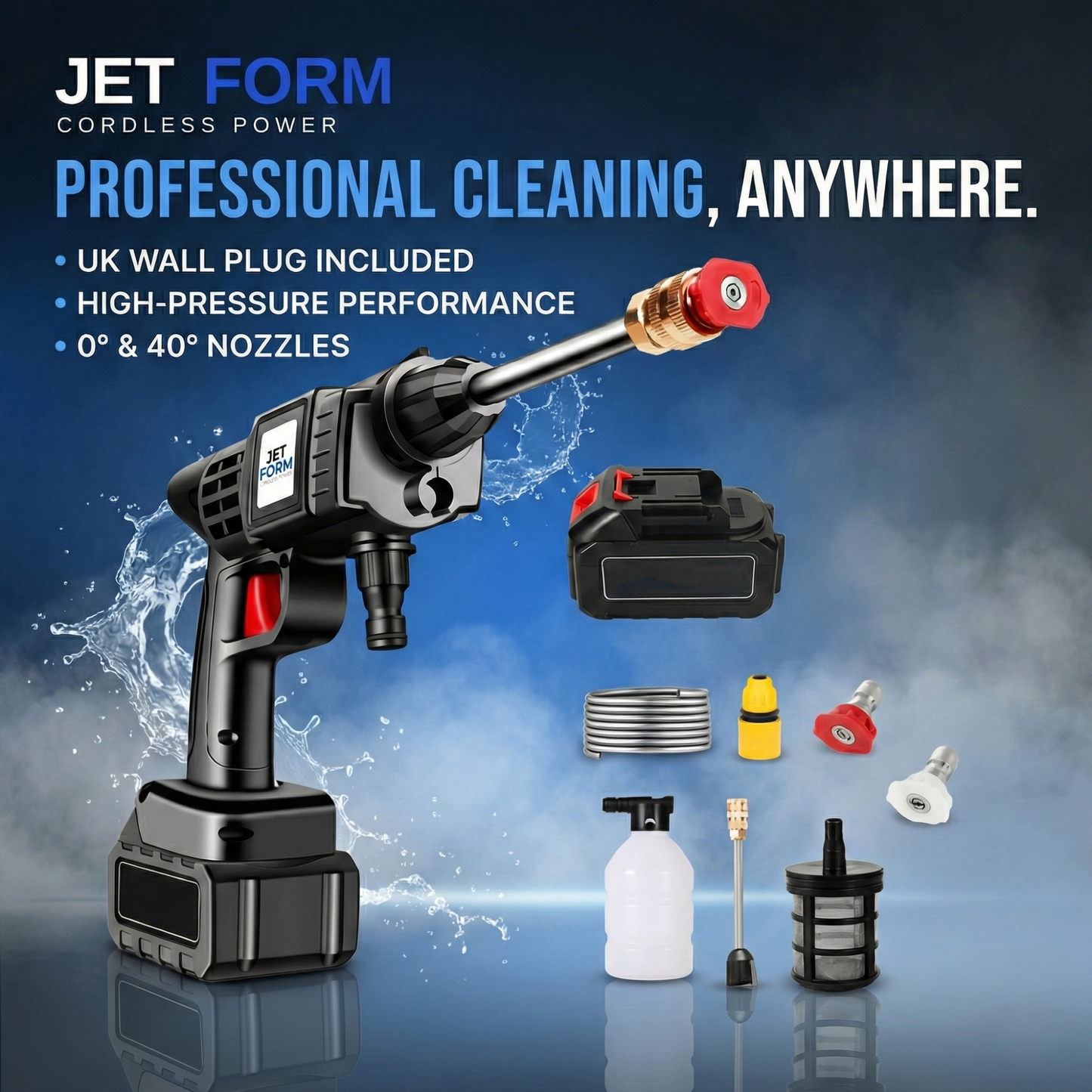 Jetform HydroBlast Pro — Cordless Pressure Washer Kit